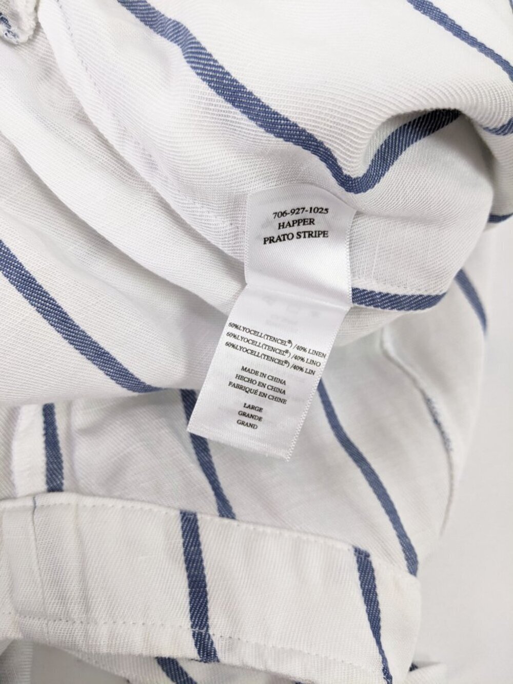 RAILS Harper Jumpsuit Spaghetti Strap Belted Linen Blend Striped Pattern Size L - Picture 14 of 14